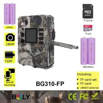 Conjunto completo BolyGuard 18MP 720pHD sem brilho 940nm caça trilha câmara de 0,7 s foto armadilhas de visão noturna com o cartão do TF e baterias