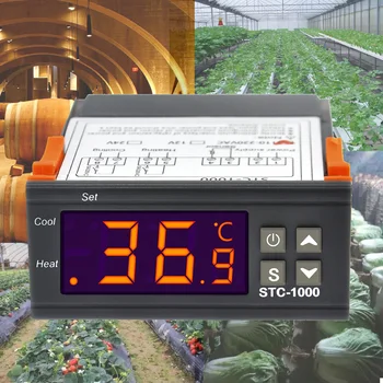 STC-1000 Temperatura do Termostato Controlador de Controlo de Aquecimento Arrefecimento Temp Controle Thermoregulator para Ovo de Incubadora de 12V/24V/220V