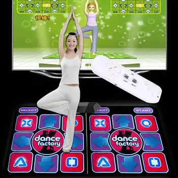 Com fios de Dança Tapete Pad Computador TV Emagrecimento Dança Cobertor com Dois Somatossensorial Gamepad uma Luzes Coloridas Versão Pump It Up Jogo