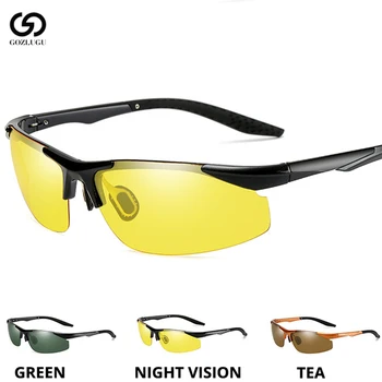 GOZLUGU ar óculos de visão noturna driver de óculos polarizados óculos de sol unissex óculos de sol óculos de condução automóvel