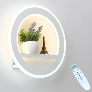 LED, Lâmpada de Parede de Dimmable do Quarto Moderno Parede da Sala de estar de Luz Com Flor E Torre Segmento de 2,4 G de RF Controle Remoto AC220V 29W