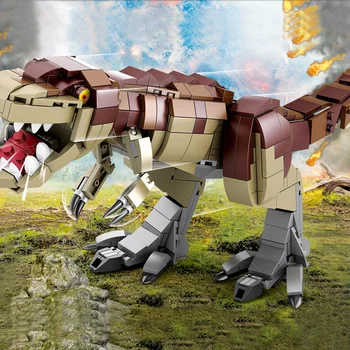 535Pcs Jurassic Park Dinossauro Blocos de Construção Tiranossauro T. Rex Criativa Período Jurássico Modelo Animal Tijolos de Brinquedos Para Meninos