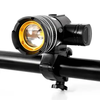 2020 T6 USB Ajustáveis, Luz de Moto Bateria Recarregável Zoom Bike Farol Lâmpada Com lanterna traseira da Bicicleta Lâmpada de luz de Equitação