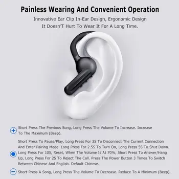 DYY-8 Fone de ouvido Bluetooth não-Ossos do ouvido de Condução Conceito de Ouvido-montado Ultra-longa Espera de Esportes sem Fio Único-ouvido Carro Fone de ouvido