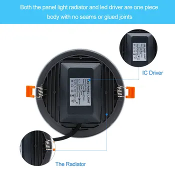 Recesso de Painel do DIODO emissor de luz Downlight LED integrado Controlador [DVOLADOR] 5W 8W 16W 22W Non-Dimmable Ultra-fino LED Teto Lâmpada de AC85-265V