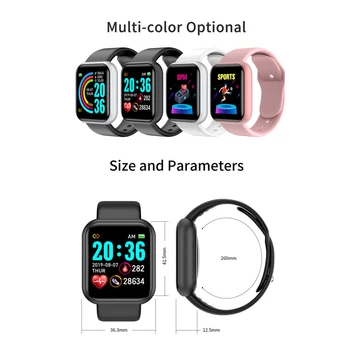 -Seller 2020 Smartwatch Atacado Y68 Impermeável Sport Fitness Tracker Pulseira De Pressão Arterial Frequência Cardíaca Relógios Inteligentes
