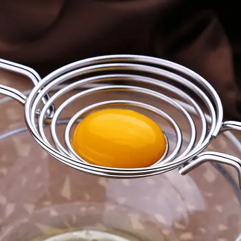 1pcs de Aço Inoxidável Ovos de Gema Branca Separador Divisor de Titular Peneira Acessórios de Cozinha ovo ferramenta AA