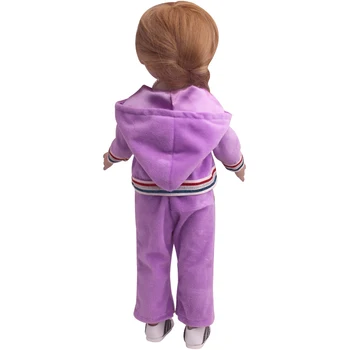 De 18 polegadas Meninas de boneca de roupas Casuais com capuz de treino de terno Americano nascido de novo de vestido de Bebê brinquedos ajuste 43 cm baby dolls c846