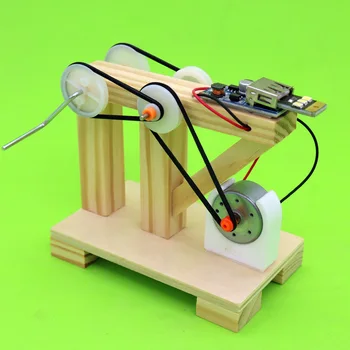 DIY Dínamo Gerador de Modelo de Madeira Invenção Experimento de Ciência Brinquedos de Montar Kits de Material Crianças Criativas de ensino