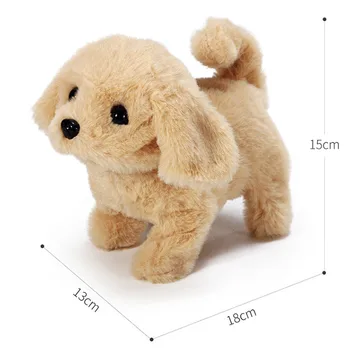 Simulação Elétrica Imulation Cão Brinquedos de Pelúcia para Childrn Cachorro Pode Casca E a Pé Com a Cauda do Cão Boneca de Bebê Presentes de Cachorro Companheiro