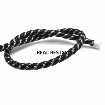 REAL XY aproximadamente 6mm de couro cabos de aço com rosca de couro seqüência de fios para fazer pulseiras de couro de cabo de aço de diy jóia