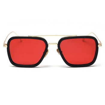 Kachawoo Homem De Óculos De Sol Polarizados Quadrado Marrom Vermelho Matizado De Óculos De Sol Para Mulheres De Alta Qualidade Metade Metal Masculino Condução Óculos