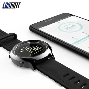LOKMAT Inteligente Assista Sport Impermeável pedômetros Mensagem de Lembrete Bluetooth piscina Exterior e de homens smartwatch para ios, Android telefone