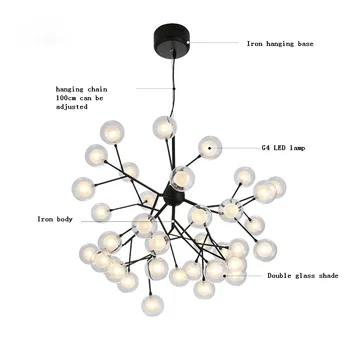 Novo LED Moderna firefly sputnik Lustre luz elegante galho de árvore chandelier, lâmpada decorativa do teto chandelies de suspensão