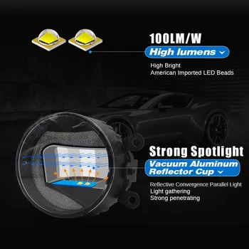 Buildreamen2 2em1 Carro da Função H11 Projector LED Luz de Nevoeiro luzes Diurnas de 12V Para a Mercedes-Ben Citan 415 2012-2018