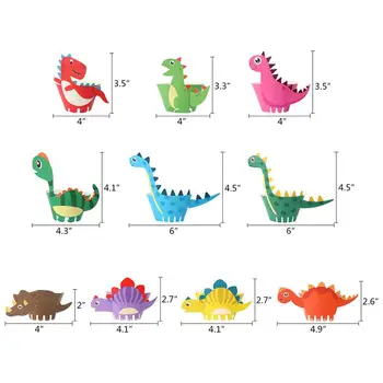 30Pcs em 3 Set Tema dos Dinossauros Bolo Wrapper Detentores de Animais dos desenhos animados de Papel Decorativo de Papel de Embrulho Festa de Sobremesa (Cores Sortidas)