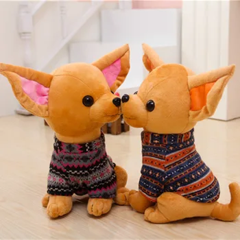 Miaoowa 1pc de 25cm Bonito Chihuahua do Brinquedo do Luxuoso das Crianças Brinquedos de Pelúcia Criativo Animal Boneca de Simulação de Presente de Aniversário para Meninas e Crianças