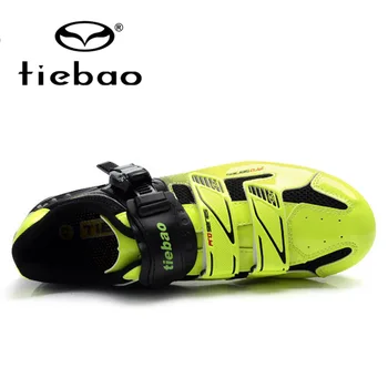 TIEBAO Profissional MTB Sapatos de Ciclismo de Nylon, fibra de vidro Exclusivo Respirável Bicicleta Mountain Bike Sapatos Homens Mulheres Auto-fecho Sapatos