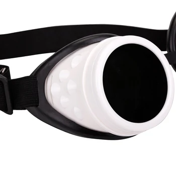 SAYFUT Homens Mulheres Brancos Armação de Óculos de Steampunk Copos de Vidro transparente Lente de Cosplay Vintage Óculos de Soldagem Gótico Legal Óculos