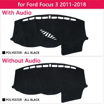 Para Ford Focus 3 2011 2012 2013 2016 2017 2018 Mk3 Esteira antiderrapante Tampa do Painel de controle Pad-Sol Dashmat Acessórios do Carro