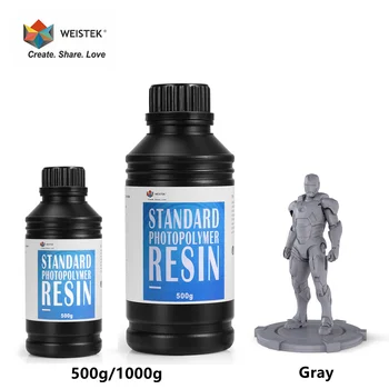 WEISTEK Cinza 405nm 500g/1000g Rápida UV Sensível Resina Para Fótons LCD monocromático Impressora 3D 500ML/1L Rígido Padrão do Material de Impressão