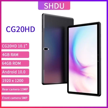 SHDU CG20HD de 10,1 Polegadas Tablets Android 10.0 SO 3G 4GLTE telefonema 4GB de RAM de 64 gb ROM 1920×1200 GPS WIFI 5000mAh TIPO-C AI-speed-up
