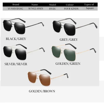 YSYX dos Homens Óculos de sol Polarizados Marca Quadrado de Condução de Óculos de Sol Vintage, Acessórios de Pesca Óculos, lunetas de soleil YS6053