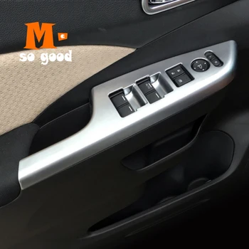 De 2012 13 14 15 2016 para Honda CRV CR-V do Carro de apoio de Braço da Porta de Vidro de Janela Interruptor do Painel de Guarnição Tampa ABS Matte estilo Acessórios