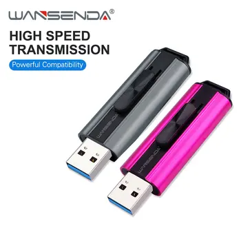 Novo Wansenda USB 3.0 Flash Drive USB da Pena do Metal Drive de 32GB e 64 GB, 128 GB de 256GB 512GB de Armazenamento Externo, Pendrive USB Stick de Memória de Disco