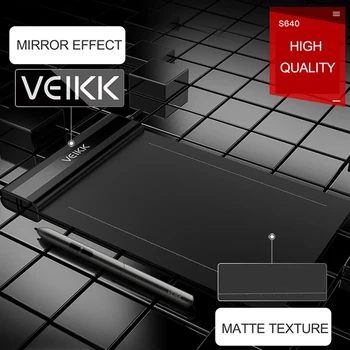 VEIKK S640 Gráficos Tablet de Desenho 6x4 Polegadas Tablet Digital-Pad Aprendizagem 5080LPI 8192 de Sensibilidade de Pressão MAC Passiva com Caneta