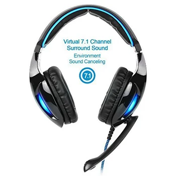 Sades SA902 USB 7.1 Canais de som Estéreo Surround Headset para Jogos com Fios de Fone de ouvido Com Microfone de Cancelamento de Ruído DIODO emissor de Luz Xbox/Um PS4 PC