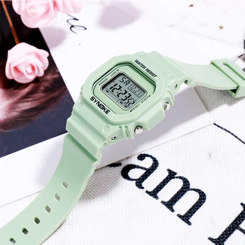 PANARS Moda Relógio do Esporte Homens Senhoras Relógios Digitais cor-de-Rosa Transparente Relógio Despertador, Relógio Multifuncional Masculino Namorada de Presente de 2019