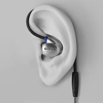 RHAT20 de Unidade Dual Fone de ouvido Hi-Res Dinâmica Aparelhagem hi-fi no Ouvido de Metal com Isolamento de Ruído de Fone de Ouvido de Gancho do Fone de ouvido