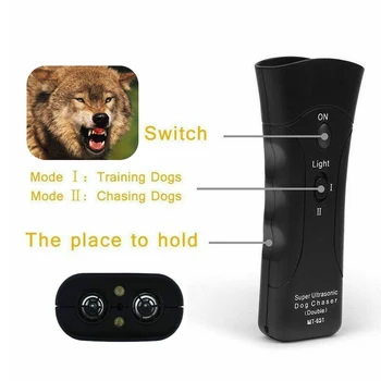 Cão de estimação Anti Latido Parar de Casca de Dispositivo de Treinamento de Instrutor de LED Ultra-sônico Portátil ultra-Sônica Repeller