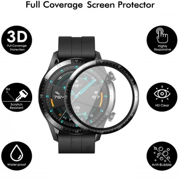 10PCS 3D Curvas de Fibra Macia Protetor de Tela para Huawei Relógio GT 2e Cobertura Completa Película Protetora GT 2 46mm (Não de Vidro Temperado)