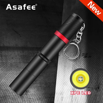 Asafee Portátil Mini Lanterna elétrica da Emergência 530B Com premium XPE lanterna nos com uma fivela de 150 lumens AAA Pequeno Elegante Zoom Foco fo