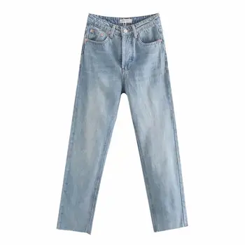 Dave&Di novo verão ins blogger vintage direto mãe jeans mulher de cintura alta jeans rebarbas jeans para mulheres namorado jeans para mulheres