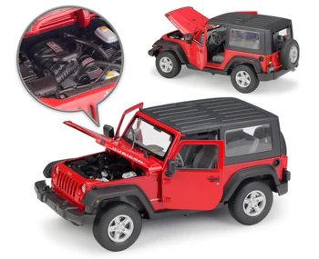 WELLY Carro Modelo 1:24 Escala De 2007 Jeep Wrangler Fundido Simulador de Carro de Liga de Fora-de-Estrada Metal ClassicToy de Carro Para Criança de Presente Coleção