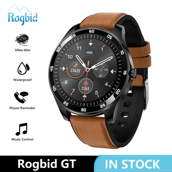 Rogbid GT Smart Watch, homens Cheios de Toque Smartwatch Impermeável frequência Cardíaca BP PPG Monitor de Sono Inteligente Relógio Para Android IOS Telefone 4G