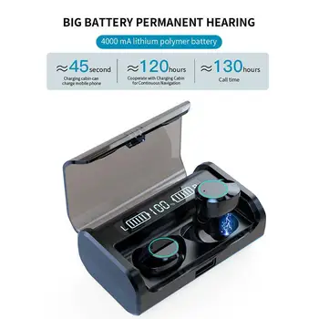 EastVita G06 Fone de ouvido Bluetooth TWS Estéreo de Negócios Fone de ouvido sem Fio LED de indicação de Potência Fones de ouvido Com 4000mAh Caixa de Carga
