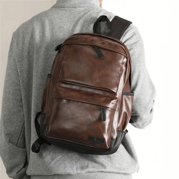 2020 Nova Marca De Couro, Mochila Impermeável Backpack Do Laptop Dos Homens De Viagem, Mochilas Para Adolescente Homens Casual Mochilas Diárias Mochila Masculina