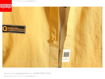 Carta De Impressão Amarelo Camisas Dos Homens De Moda Streetwear Outono Casual Superior Mens Preto Oversized De Manga Longa De Algodão Coreano Camisa Social