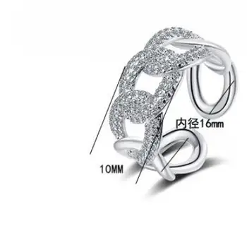 Elegante Ajustável Tamanho de Cristal Cruz de Prata 925 Dedo Casal Anel Para Mulheres Finas Jóias de Casamento jz079