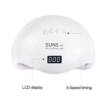 72W SUN5 PRO Prego Lâmpada Com 36 Pcs Leds DIODO emissor de luz UV Gel de Unhas Secador de Manicure Unha polonês Lâmpada Pedicure máquinas-Ferramentas Display LCD 2020