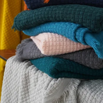 Novo Cobertor De Malha Completa Cobertura Antiderrapante Sofá Estilo Simples Thread Sofá Tampa De Proteção Tampa Colcha Casual Tapeçaria De Parede