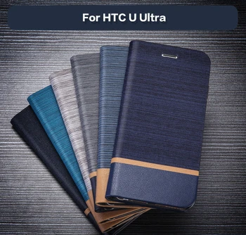 Couro do plutônio de Carteira de Caso Para o HTC U Ultra Negócios Caso de Telefone Para HTC U Ultra Flip Book Caso Tpu Macio de Silicone Tampa Traseira