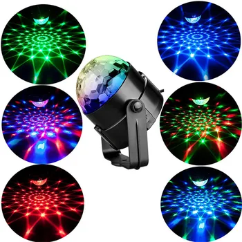 De som Ativado Rotação de Bola de Discoteca Festa de Luzes Estrobo de Luz de 3W RGB LED Luzes da Fase Para o Natal em Casa KTV Natal de Casamento Mostrar