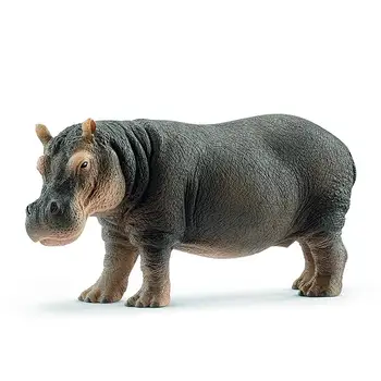 5inch Hipopótamo Vida Selvagem Estatueta de Brinquedo de Plástico Figuras jardim Zoológico do Rio Modelo Animal de Presente de Brinquedos Para as Crianças 14814