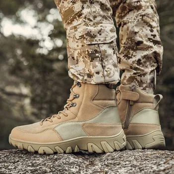 Nova Militar Tático Homens Botas Força Especial de Couro Botas de Deserto de Combate a Ankle Boot de Homens do Exército Sapatos de motos Botas Tamanho 47