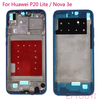Original Para Huawei P20 Lite / Nova 3e Quadro do Meio de LCD, estrutura de Suporte Placa de Habitação Aro Painel Moldura com Fone de ouvido Malha